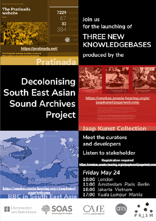 FranceJakartaID's tweet photo. Launch of the https://t.co/wjNk1JzjSV (https://t.co/ioXD4W0TnE), a geolocated portal to South-East Asian music archives held in Europe on Friday 24 May, jam 16.00 (WIB), as part of the DECOSEAS project - Decolonising the Sound Archives of South-East Asia (JPI-Cultural Heritage). https://t.co/hRo2GXR0se