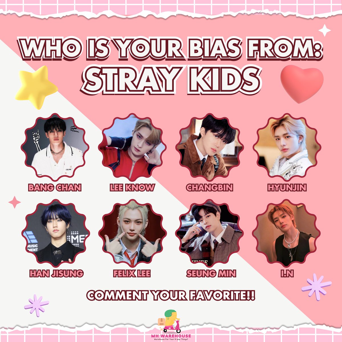 Calling all STAYs! 🙌🏻 Who’s your ultimate bias in Stray Kids? Comment down bellow and tag your friends who loves Skz!💭 #StrayKids #스트레이키즈 #필릭스 #Felix #Leeknow #hanjisung #hyunjin #seungmin #bangchan #changbin 💌kr Korean Proxy Warehouse Kaddy Address pasabuy weverse