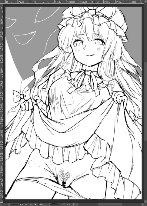 紫ちゃんのラフ(skeb) 