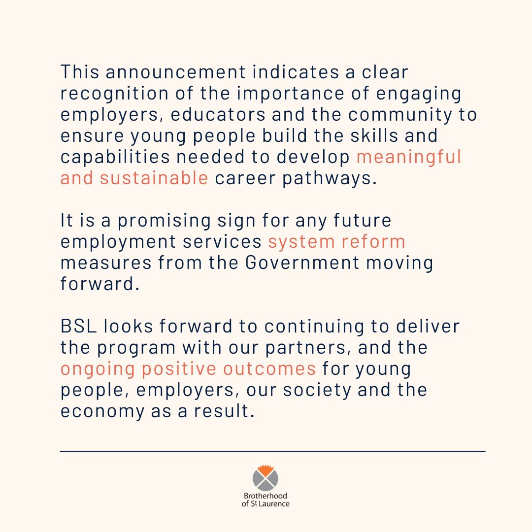 We're thrilled that our Youth Transition Support (YTS) program has received two more years of funding in the Federal Budget, allowing us to continue supporting young refugees and migrants with education and employment opportunities.  bsl.org.au/services/getti…