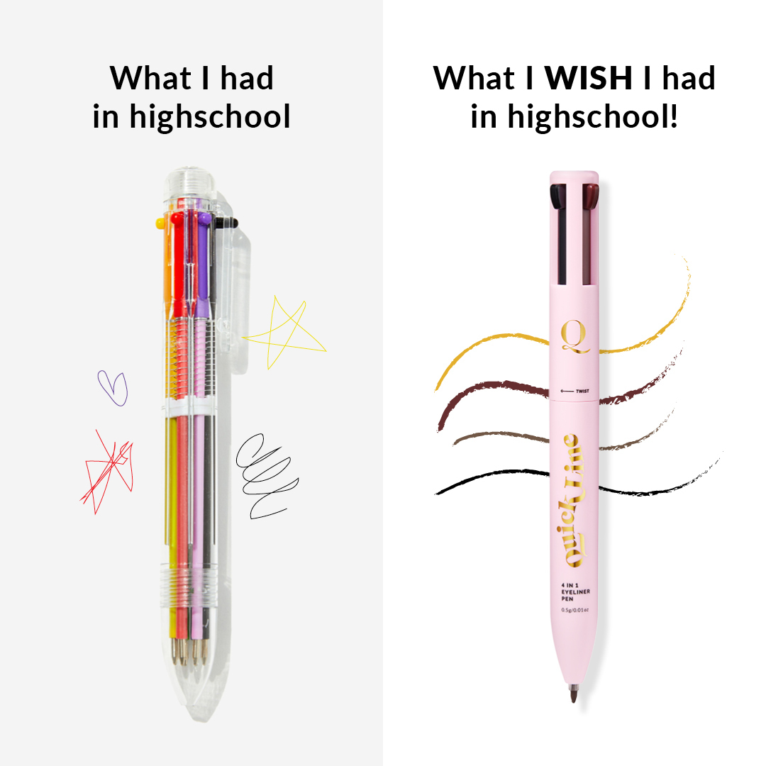 TheQuickFlickAu's tweet photo. Did you have this in school?!! ๐ฑโ๏ธ
Our #QuickLine 4 in 1 #EyelinerPen includes must-have #Eyeliner shades - black, brown, burgundy, and gold shimmer in one?! ๐
Available IRL at Coles & select Priceline stores!
OR grab yours online now: https://t.co/4KSMiBWCzh
#MakeupPen https://t.co/xtDqJYc99s