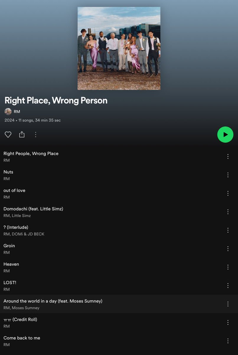 btschartmaster's tweet photo. RM's "Right Place, Wrong Person" is now available on Spotify.

https://t.co/tI9m0Apx58 https://t.co/ljkosWkxCe