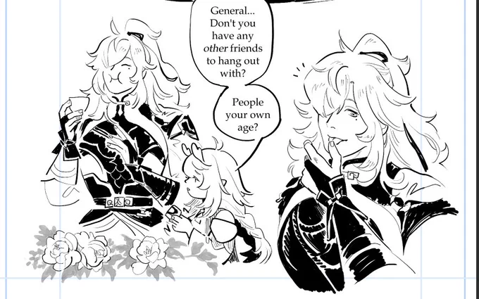 at the stage where i just want to be done yet also going back and completely redrawing panels for better fanservice 
