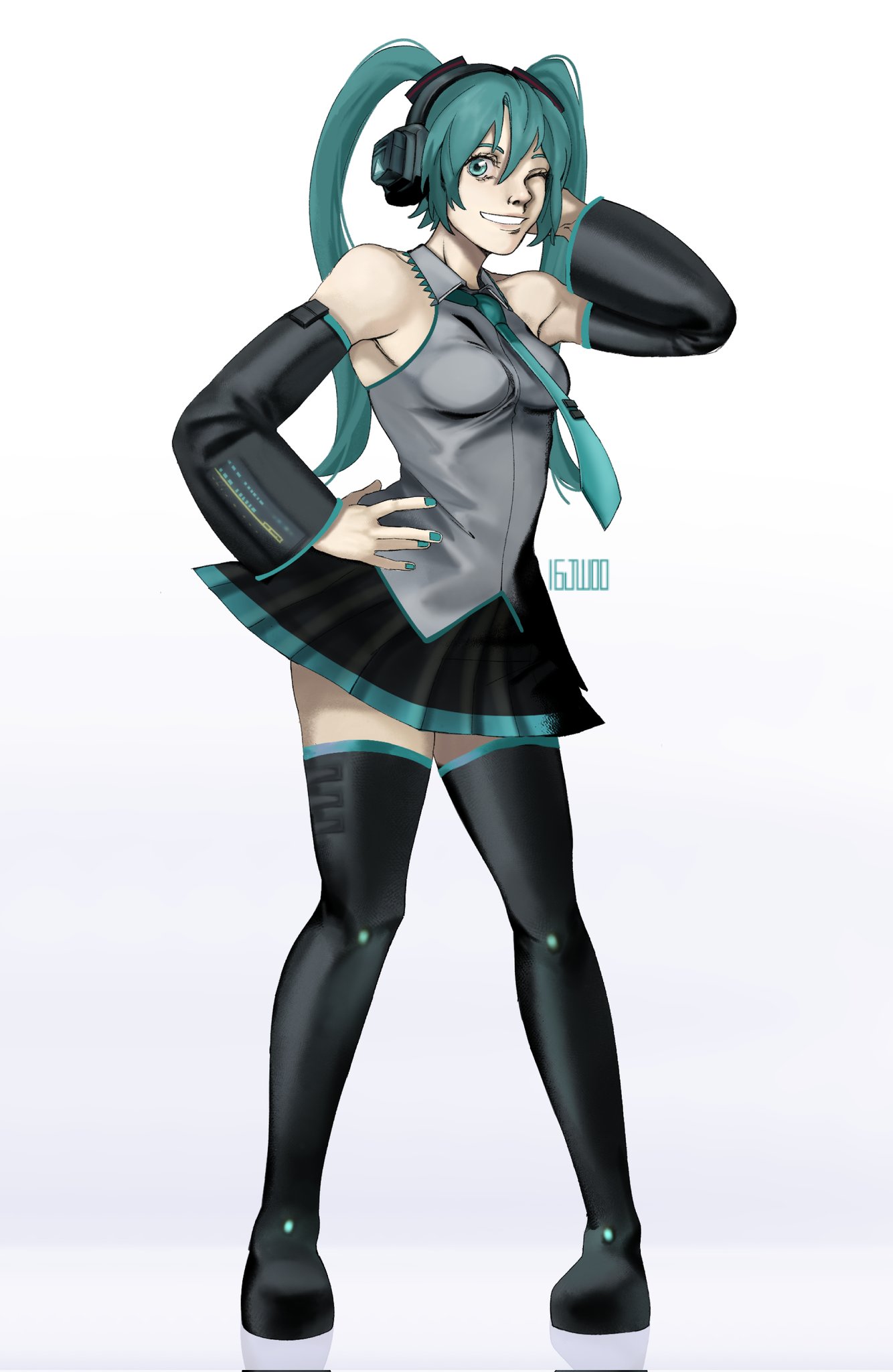 monkey on X Full body drawing of Hatsune Miku https t yOVoTTRJzL X