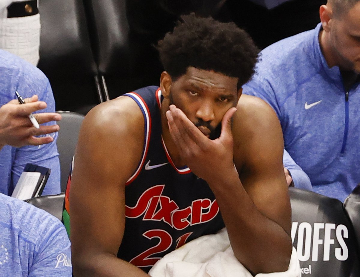 NBAMemes's tweet photo. Svi Mykhailiuk has more points in the ECF than Embiid has in his whole career 💀 https://t.co/v2bssi6Or4