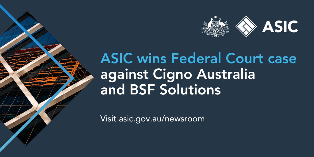 The Federal Court has found Cigno Australia and BSF Solutions engaged in unlicensed #credit activity and charged prohibited fees, with directors Mark Swanepoel and Brenton Harrison also involved in the unlicensed activity and other Credit Act breaches bit.ly/3VgUqwg