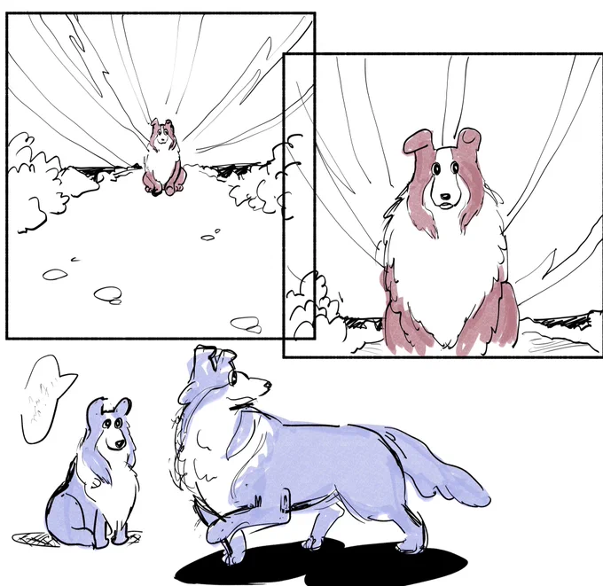 藤子F先生版の名犬ラッシーでライフルの話があって
狩りのあと抜いたはずのたまが一発残ってたのが暴発発砲されて
それからラッシーが帰ってこなくなって、、
最高じゃないか…!ってサターン聖になった
これはその回の絵の贋作 