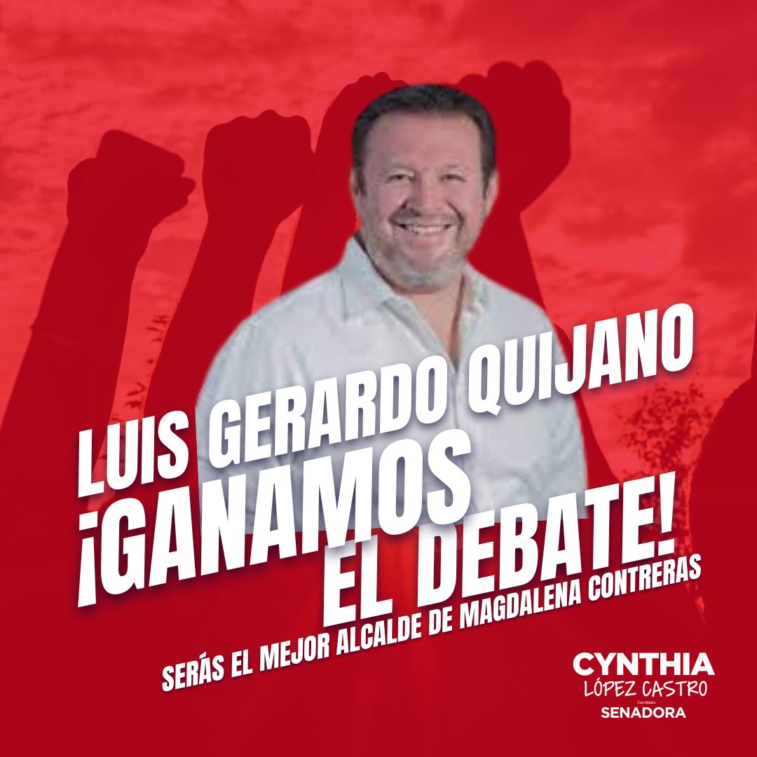 ¡Muchas felicidades querido amigo y Alcalde @Luis_GQM! Ganaste el debate, eres y seguirás siendo el mejor Alcalde de la Magdalena Contreras. Este 2 de junio #VotaPRI