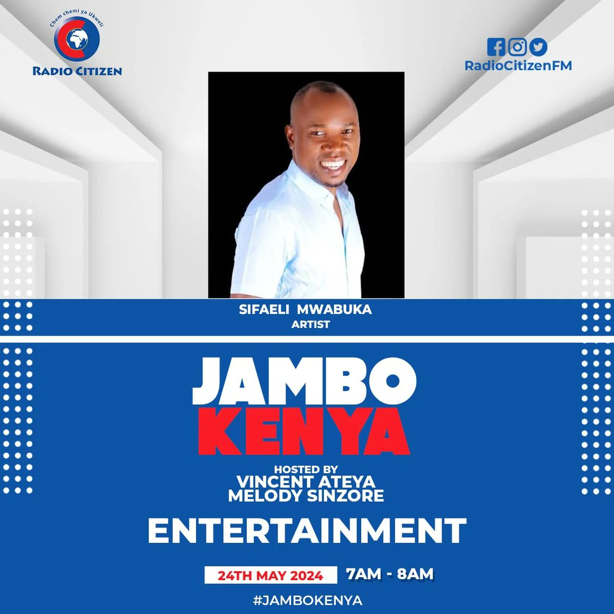 Friday ya Burudani! Tunapiga story na Sifaeli Mwabuka. Tayari? #JamboKenya / @MelodySinzore1 @VincentAteya