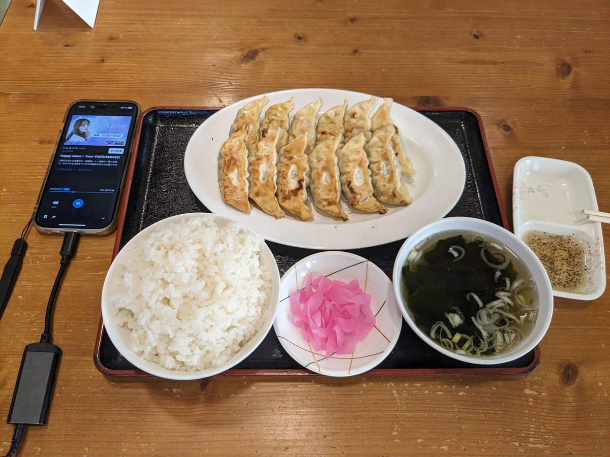 無事宇都宮に到着したので餃子のランチをいただきます(*^◯^*)　12個全部違う味の餃子です　#hv1422