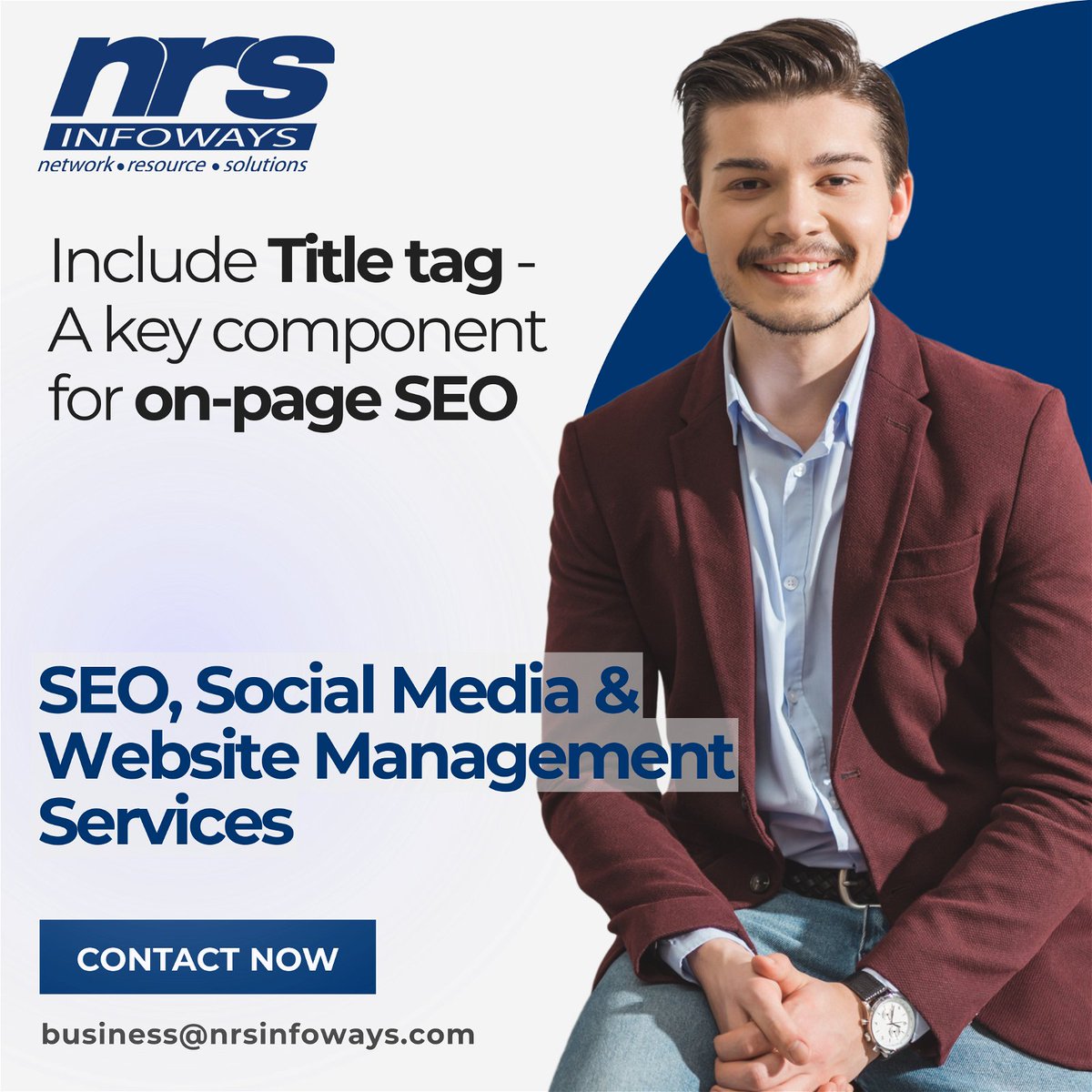 Unlock the secret of on-page SEO to boost your rankings with a notable Title tag! Know more about ideal Title tags and how we can elevate your brand's visibility. Let's connect for discussion at business@nrsinfoways.com 🚀 #nrsinfoways #seo #titletag #onpageseo #serpoptimization