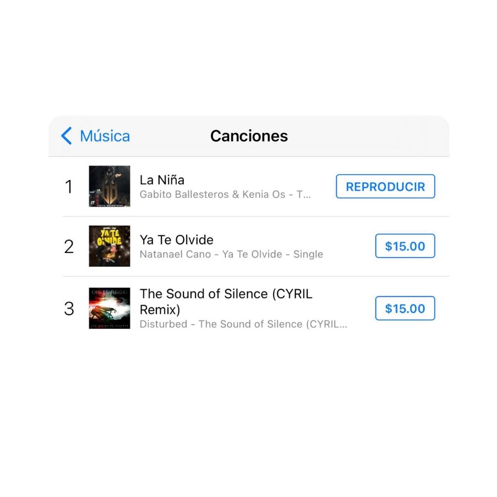 “La Niña” de Gabito Ballesteros & Kenia OS es ahora la canción más vendida en iTunes México. 🇲🇽