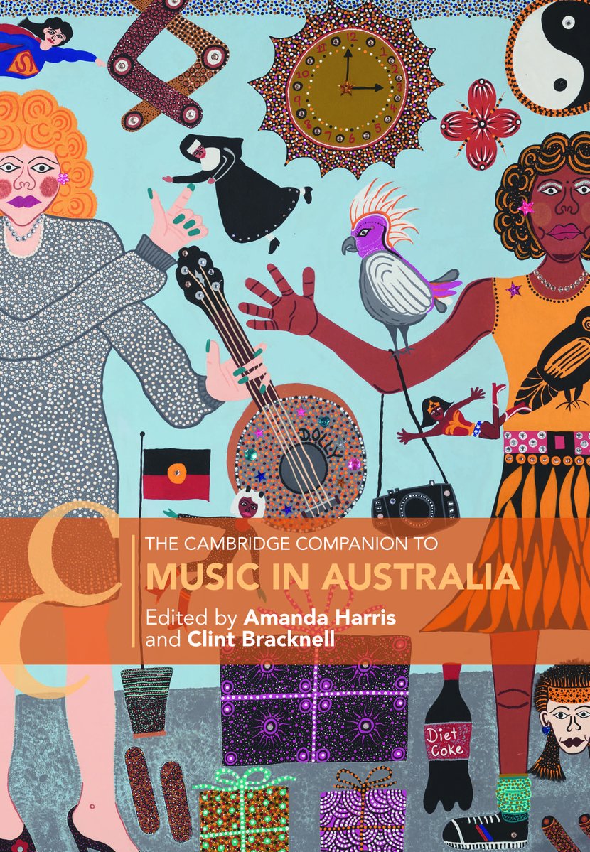 Cover reveal for the Cambridge Companion to Music in Australia that <a href="/ClintBracknell/">Clint Bracknell</a> and I have edited. Featuring Kaylene Whiskey's artwork 'Dolly visits Indulkana'. The book is out in August! cambridge.org/core/books/cam…