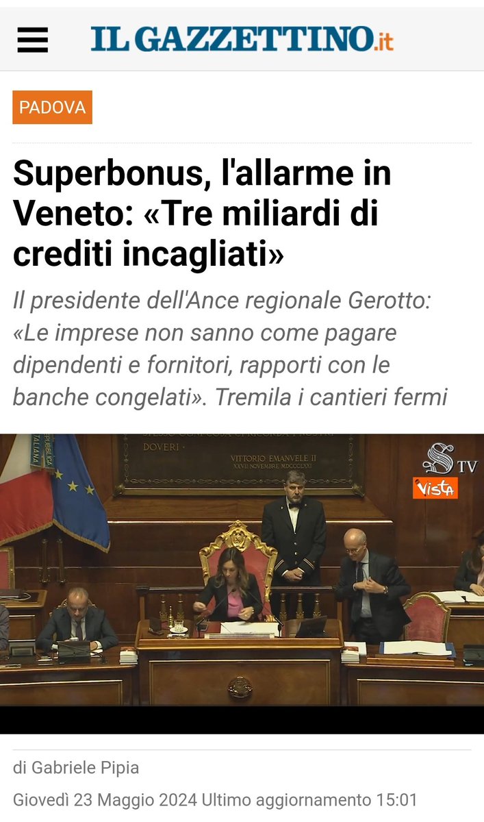 La strategia del governo di #Meloni_è_poca_cosa è quella di far fallire famiglie e imprese in modo che i crediti spettanti da loro detenuti non vengano utilizzati, trasformandosi in debito dello Stato.

Una strategia folle che provocherà un disastro economico e sociale.
#24maggio