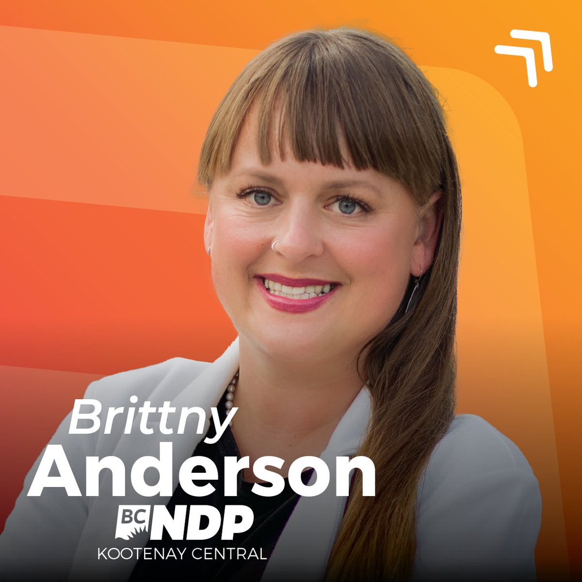 Brittny Anderson is our BC NDP nominee in Kootenay Central. A lifelong resident of the Kootenays and former small-business owner, Brittny was first elected MLA for Nelson-Creston in 2020. Welcome Brittny!