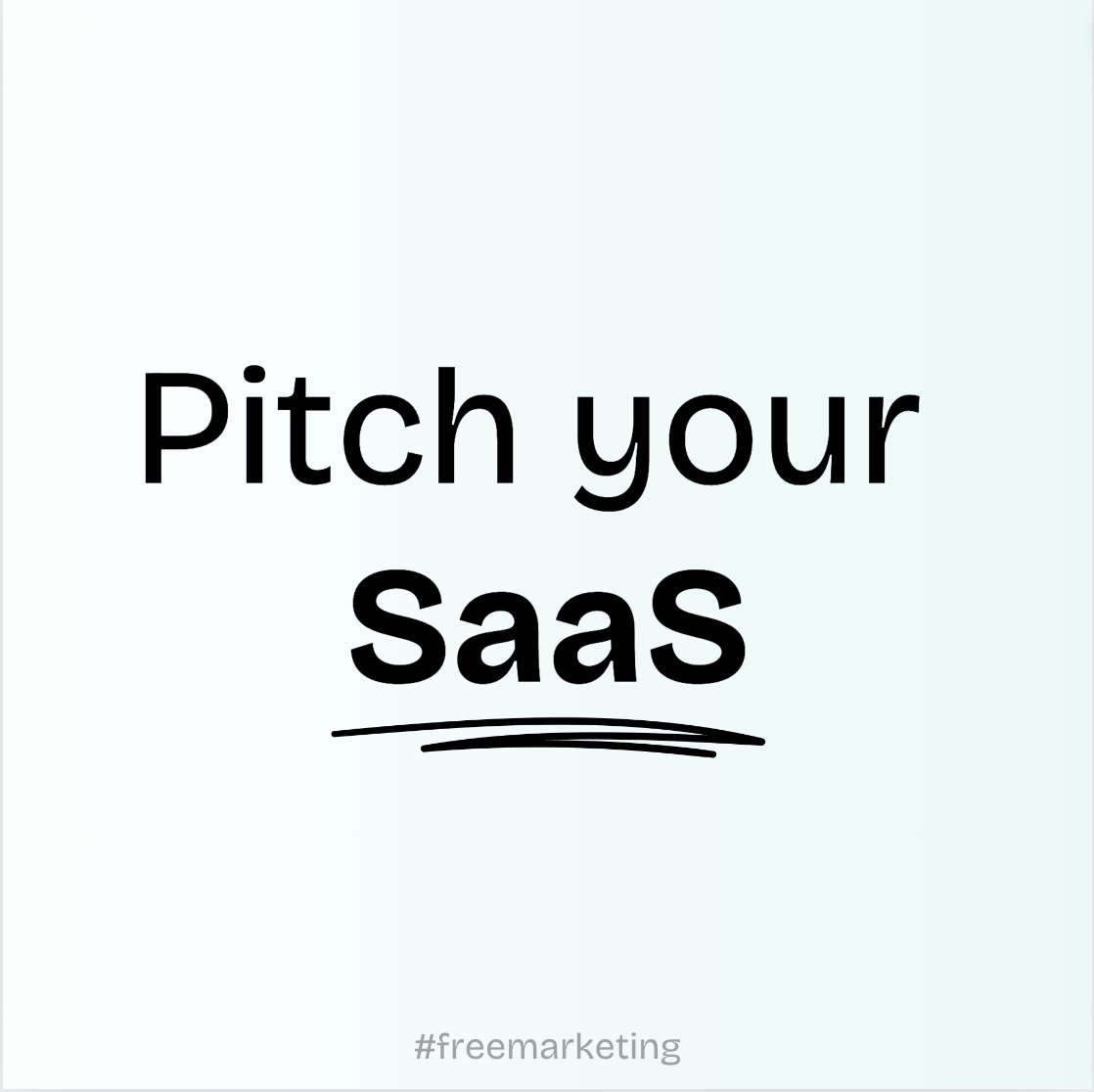 Pitch your SaaS 👇

- Name
- 1 Liner Pitch
- Target Audience 

Give your SaaS the visibility it deserves :)

(11,000+ people viewed the last edition)

#buildinpublic #indiehackers