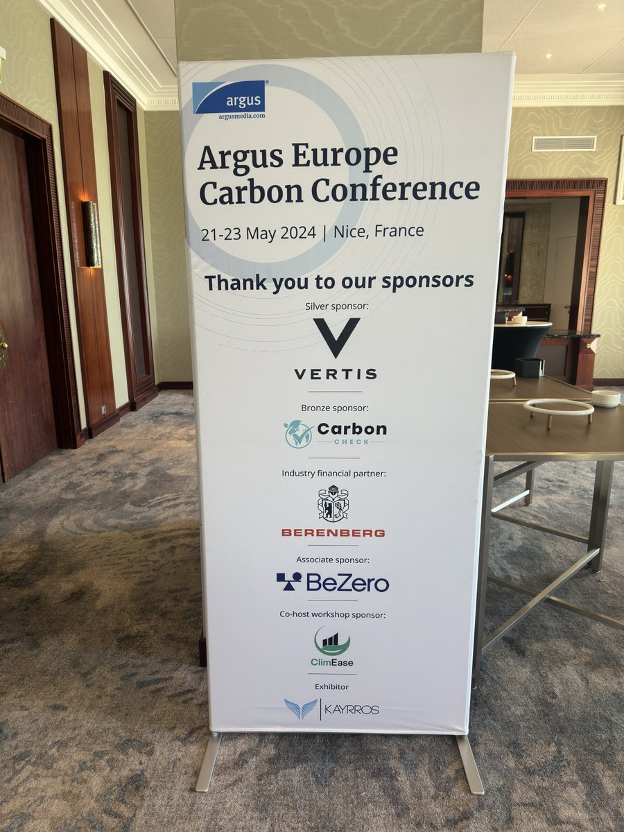 carboncheckdoe's tweet photo. 🌍 Carbon Check was honored to participate as a Bronze Sponsor at the Argus Europe Carbon Conference in Nice, #France.

#CarbonCheck #ArgusEuropeCarbonConference #Sustainability #CarbonMarkets #ClimateAction #VoluntaryCarbonMarkets https://t.co/syVSn92SLT