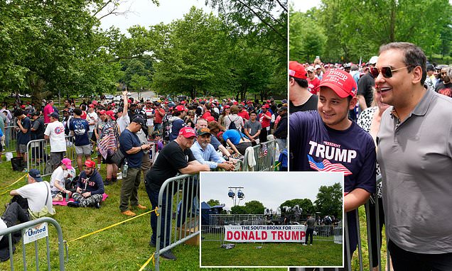 Trump gave a rally in New York today, a city of 8.33 MILLION people. Less than 3500 showed up 🤣 (But George Santos showed!)