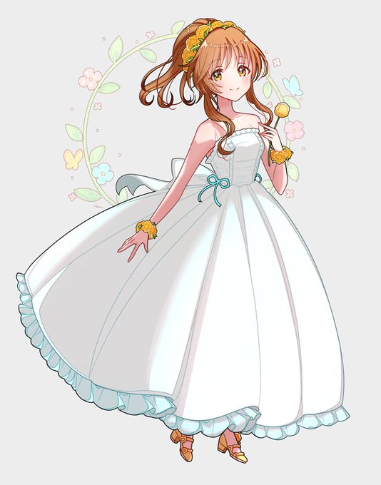 「holding flower white dress」 illustration images(Latest)