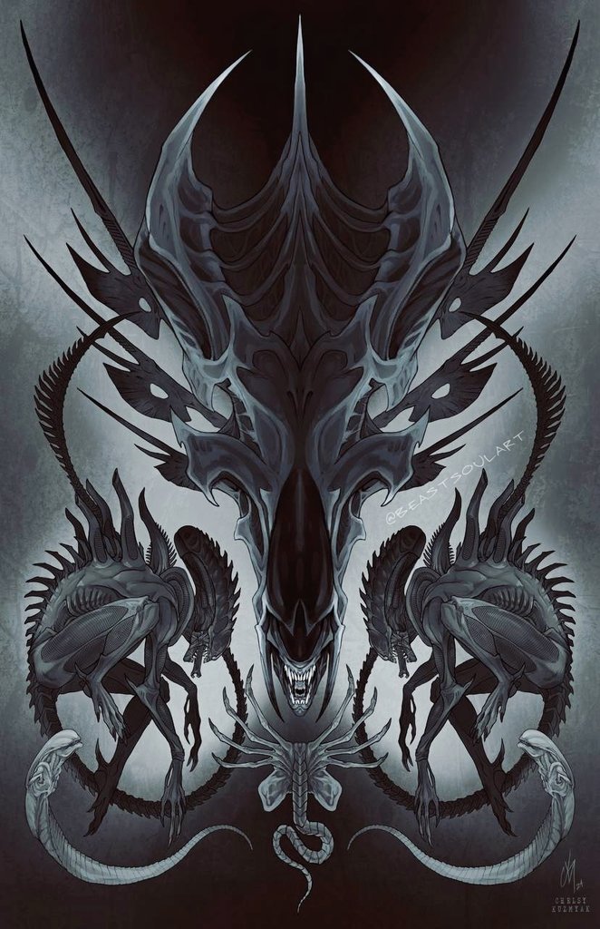 ¤ 𝐌 𝐎 𝐓 𝐇 𝐄 𝐑 ¤ My new Xenomorph print will be available next weekend at @MONSTERPALOOZA1!