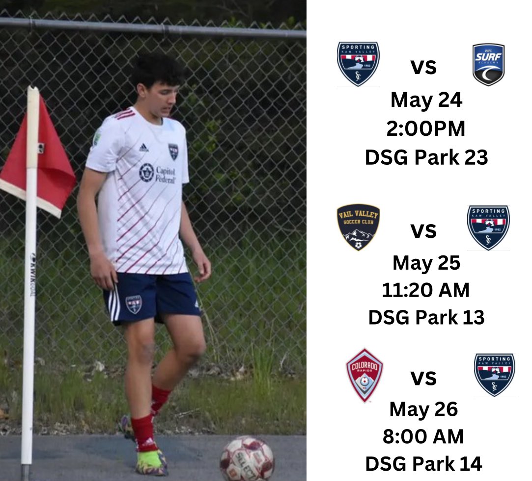 camden_granado's tweet photo. I’m at the Real Colorado Cup this weekend. Playing 2 age groups up with the U18/19 boys. My schedule is down below. #realcoloradocup #realcup @SportingKV @DU_MSoccer @WakeMSoccer @PortlandMSOC @USDmsoccer @MFCIntAcademy @SGerrardAcademy https://t.co/dXNpk3w932