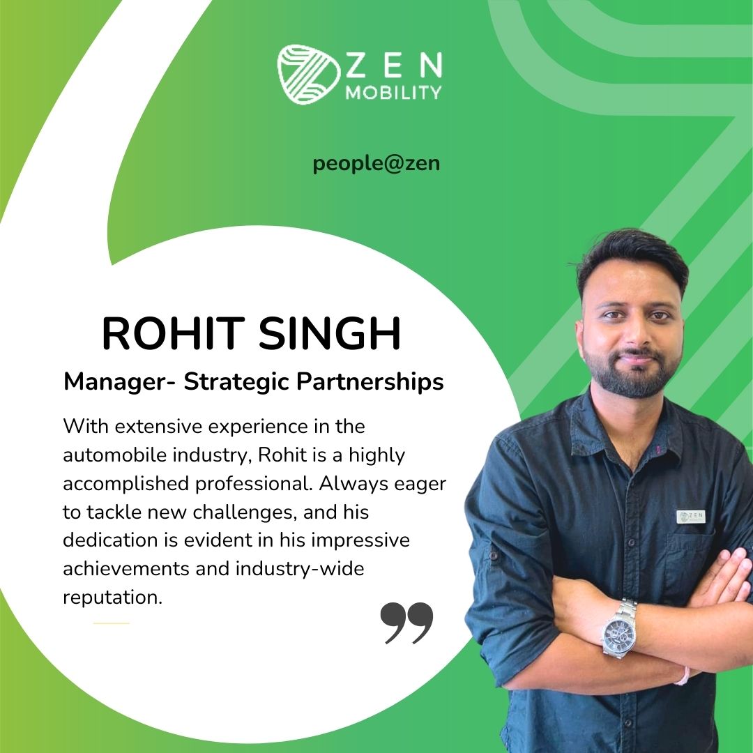zenmobilityev's tweet photo. We are thrilled to welcome Rohit Singhto our team as the Manager of Strategic Partnerships! With his wealth of experience in the automobile industry and extensive knowledge of the electric vehicle sector, Rohit is a highly accomplished professional. 

#ZenMobility #Hire https://t.co/OD6vQWzHrx