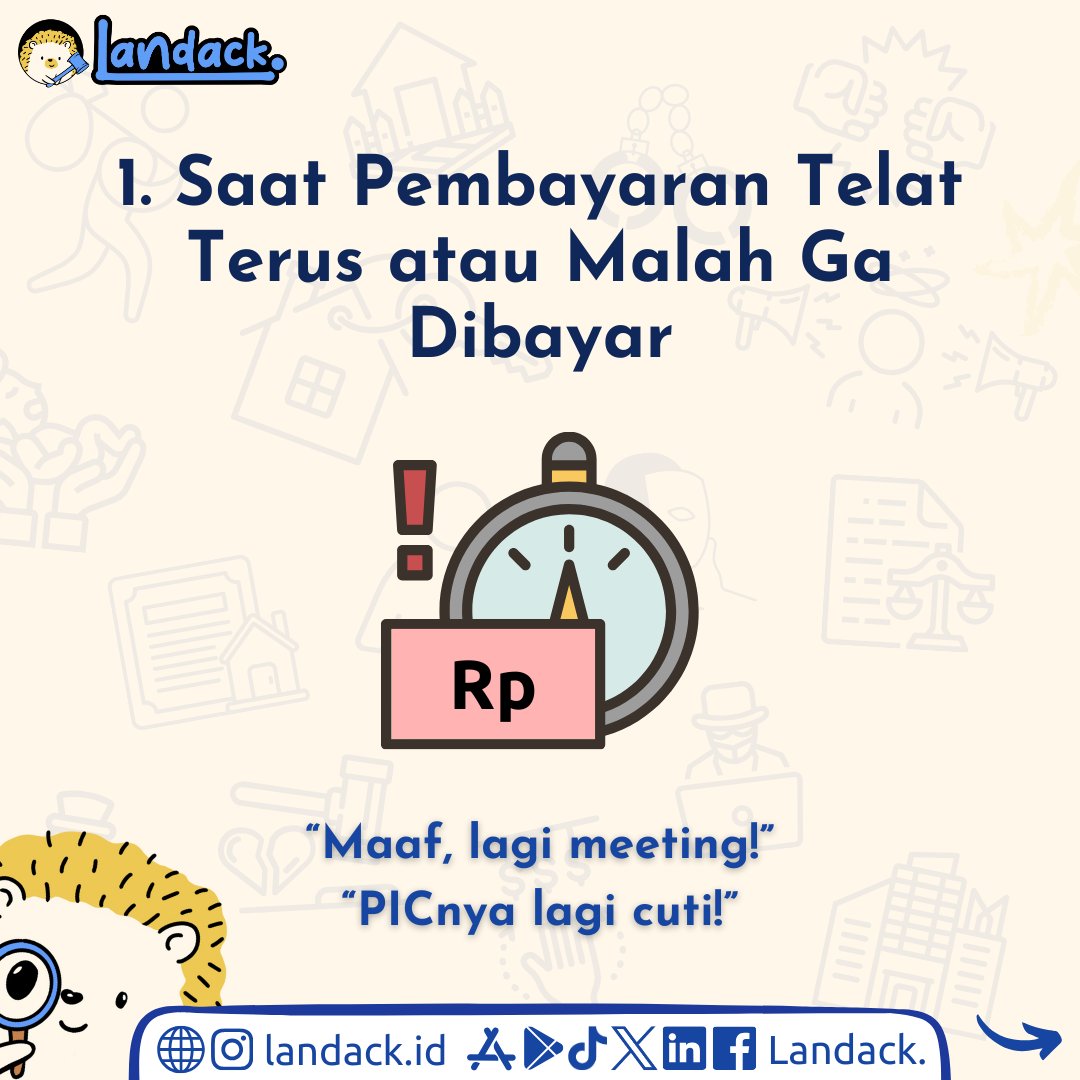 Landackid's tweet photo. Jika pembayaran sulit ditagih dan kewajiban ga dipenuhi, jangan dibiarkan dan somasi saja!

#landack #jasahukum #legal #somasi #lawyer #pengacara #konsultasi #indonesia #wanprestasi #solusihukum #somasikasus #hukumindonesia #hukum #telatbayar #konsultasihukum #layananhukum #adil https://t.co/GwB8FSujl1