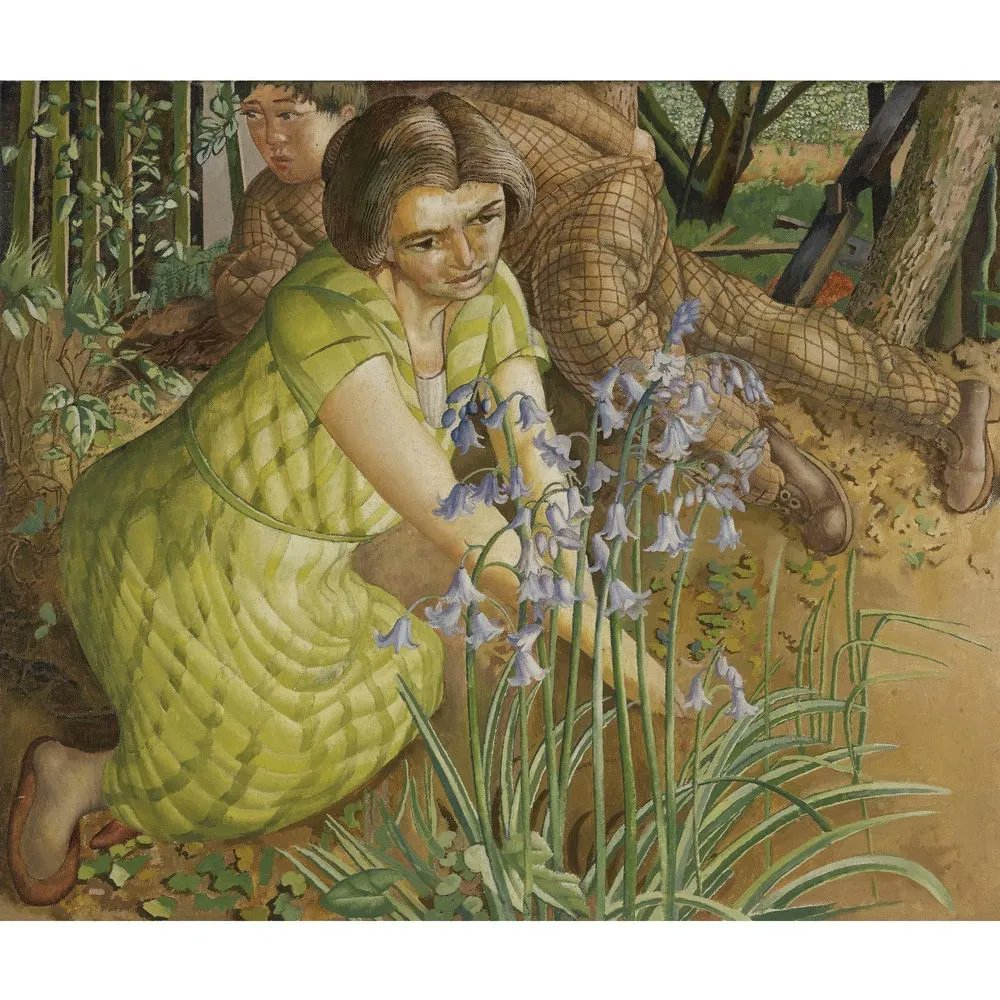 Hilda with Bluebells, 1955, Stanley Spencer.
