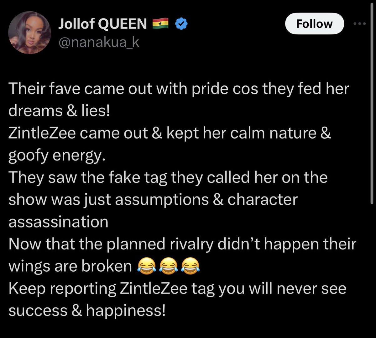 Vorthroxy's tweet image. Not seeing Liema’s name sometimes when I search Twitter.And these delusional ones think we are reporting their tags. “Liema came out with pride” is code word for she surprisingly Ignored irrelevant people

LIEMA PANTSI BRANDS DAY 
LIEMA THE GO GETTER
#ProjectParadise
#LiemaPantsi