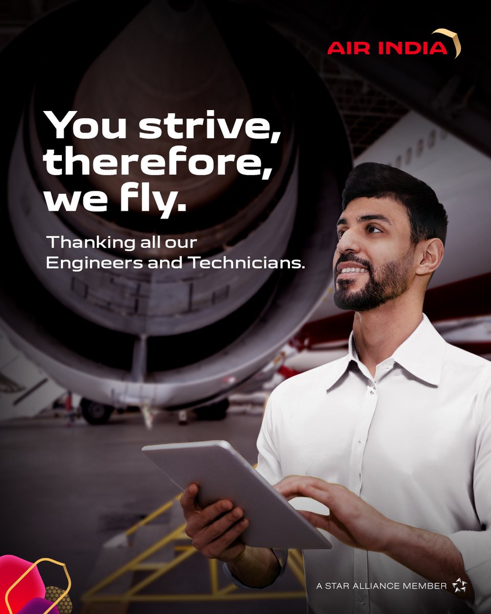 Today, we celebrate and thank the ones who work around the clock to ensure we soar higher every day. Happy Aviation Maintenance Technician Day! #FlyAI #AirIndia #AviationMaintenanceTechnicianDay