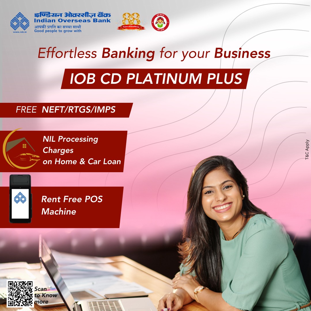 IOBIndia's tweet photo. Experience banking at its finest with IOB's CD Platinum Plus Current Account. Your key to exclusive benefits and seamless transactions! #IOB_CD_PLATINUMPLUS
https://t.co/a52eVWOaWJ
#IOB #IndianOverseasBank #DFS #RBI #IOBCurrentAccount #businessaccounts #uniquefeatures #offers #banking #transaction #homeloans #carloan