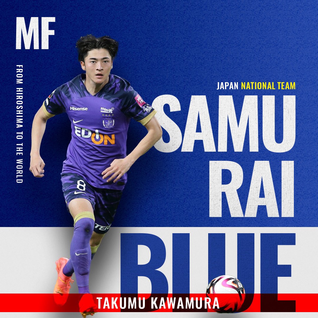 本日発表された、SAMURAI BLUE（日本代表）メンバーに #大迫敬介 選手と #川村拓夢 選手が選出されました✨🇯🇵 敬介、拓夢、おめでとう🙌 sanfrecce.co.jp/news/team/9866… #日本代表 #samuraiblue #sanfrecce #サンフレッチェ広島 #シンぶちあつ！