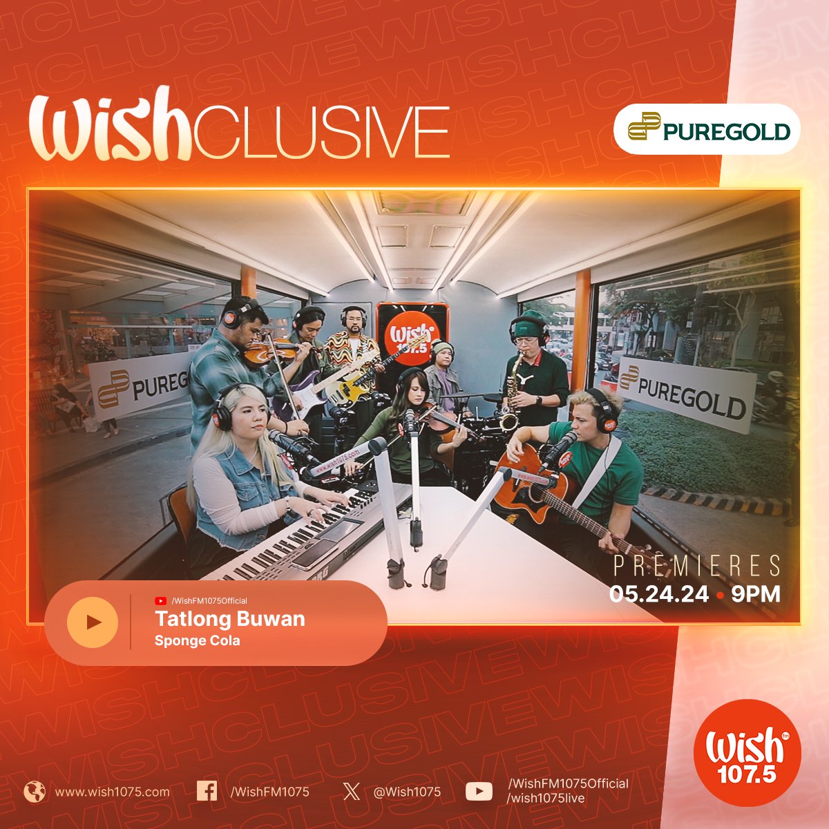 Taking inspiration from the hit K-drama, @SpongeColaPH brings their 'Queen of Tears'-themed track to the Wish Bus for their newest Wishclusive. Catch tonight's Wishclusive premiere of 'Tatlong Buwan' on our YouTube channel! This Wishclusive is presented by @Puregold_PH.