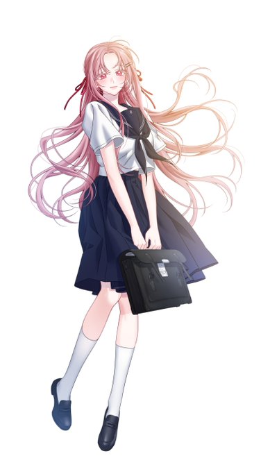 「looking at viewer school bag」 illustration images(Latest)