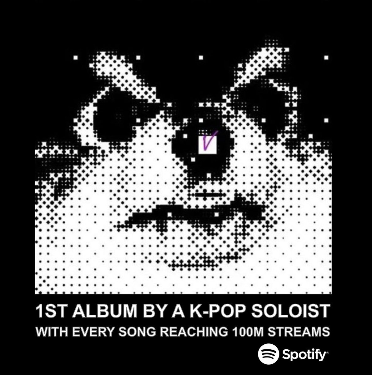 #V's ‘Layover’ is now the 1st Album by a K-Pop Soloist in Spotify History with every song surpassing 100 Million streams! 💪🥇👨‍🎤🇰🇷🐐👑🤍🖤