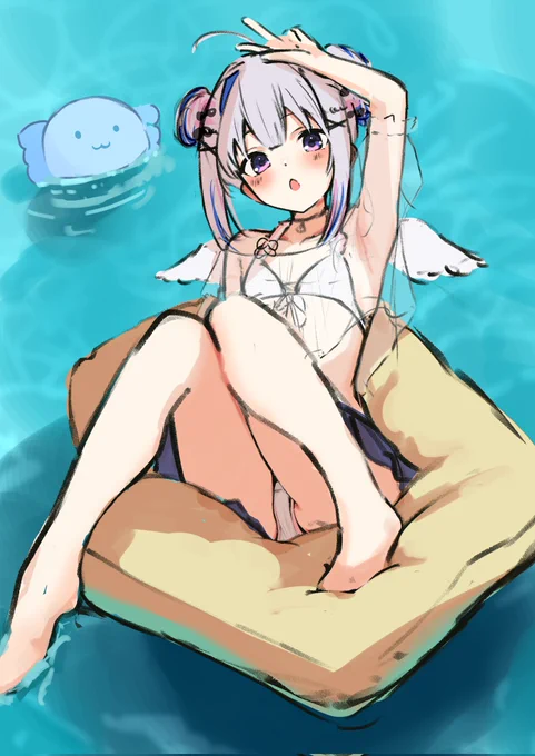 夏に向けて大ラフを(*ノ・ω・)ノ⌒。ぽーい #かなたーと 