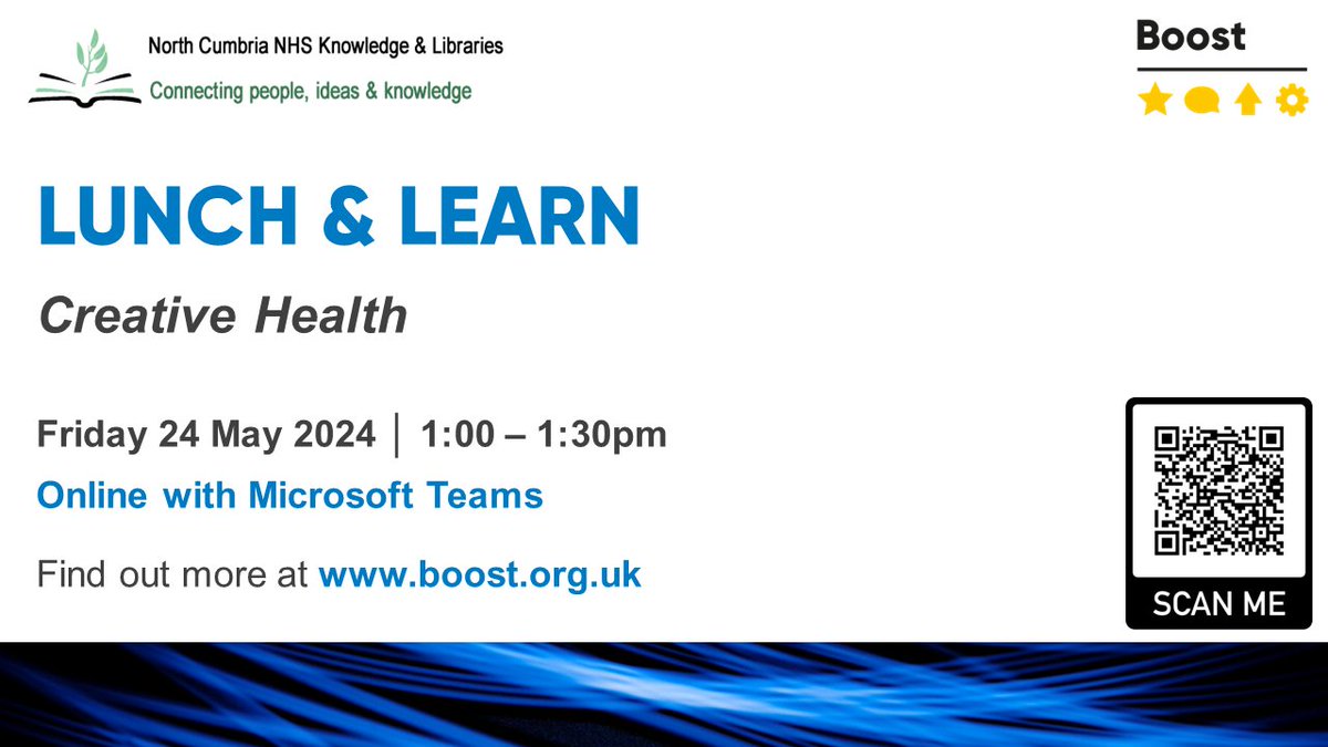 Boost Learning and Improvement Community (@boost_nenc) on Twitter photo JOIN US FOR LUNCH 🍎🥛
Our latest LUNCH & LEARN in collaboration with <a href="/NorthCumbriaLKS/">North Cumbria NHS Library & Knowledge Services</a> is taking place today.
This session will provide an insight into how the arts and creativity can improve lives.
Get the link to join on our website ➡️ ow.ly/G8ro50Rtee7
<a href="/NENC_NHS/">North East and North Cumbria NHS</a> JOIN US FOR LUNCH 🍎🥛
Our latest LUNCH & LEARN in collaboration with <a href="/NorthCumbriaLKS/">North Cumbria NHS Library & Knowledge Services</a> is taking place today.
This session will provide an insight into how the arts and creativity can improve lives.
Get the link to join on our website ➡️ ow.ly/G8ro50Rtee7
<a href="/NENC_NHS/">North East and North Cumbria NHS</a>