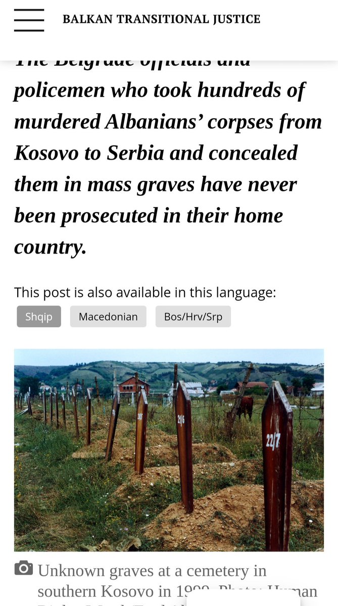 @srebrenicagenocide
Serbian War Criminals still roam free in Serbia for war crimes against Kosovar Albanians!