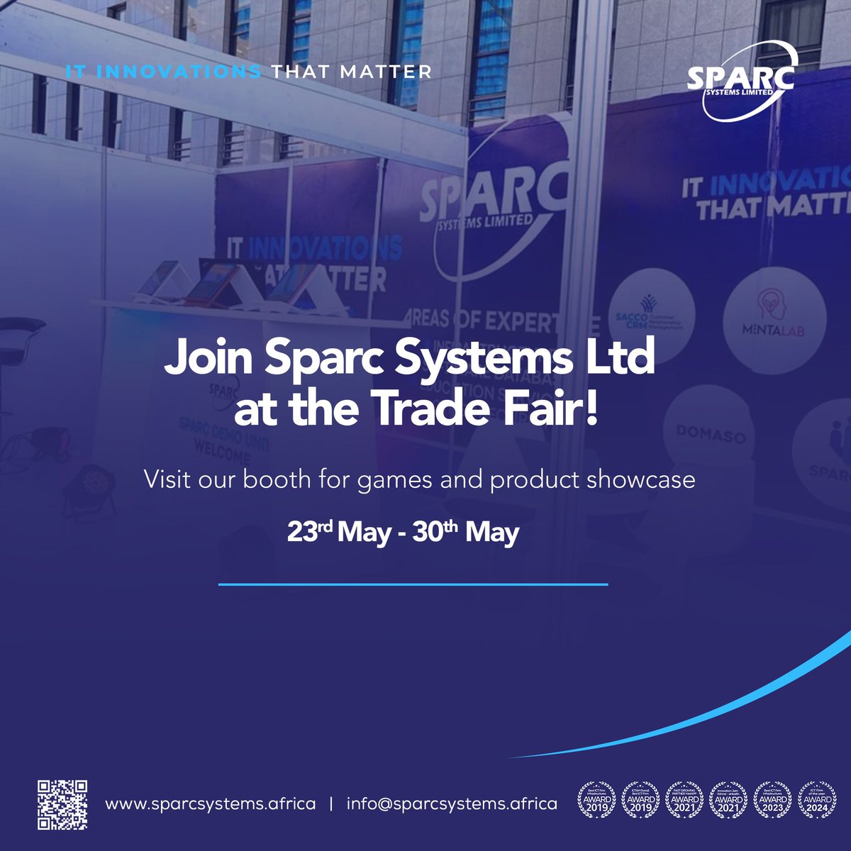 EXCITING NEWS, BLANTYRE! We're at the #TradeFair! Visit our stand to WIN PRIZES, MEET OUR TEAM & EXPERIENCE VIRTUAL REALITY! Discover how our company s revolutionizing the tech world ! #Blantyre #VirtualReality #Innovation #sparctheundisputed