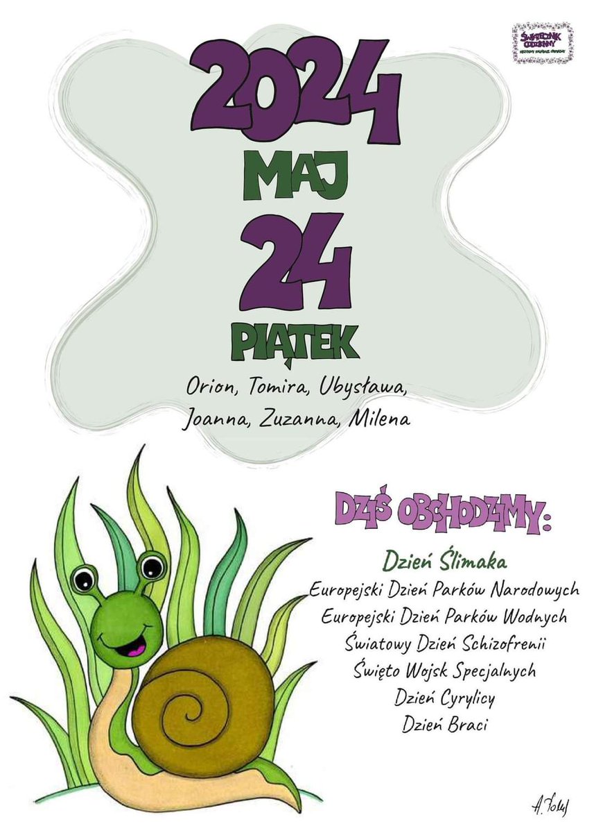 JawRav's tweet photo. Karta z kalendarza 24.05.2024
Dzień Ślimaka 🐌
Więcej świąt nietypowych każdego dnia na: Świątecznik Codzienny-Nietypowy Kalendarz Obrazkowy
#dzienslimaka #snailday #slimak #slimaki #snail #snails #swiatecznikcodzienny #kartazkalendarza #swietanietypowe #nietypoweswieta #maj https://t.co/jquQDc7fhx
