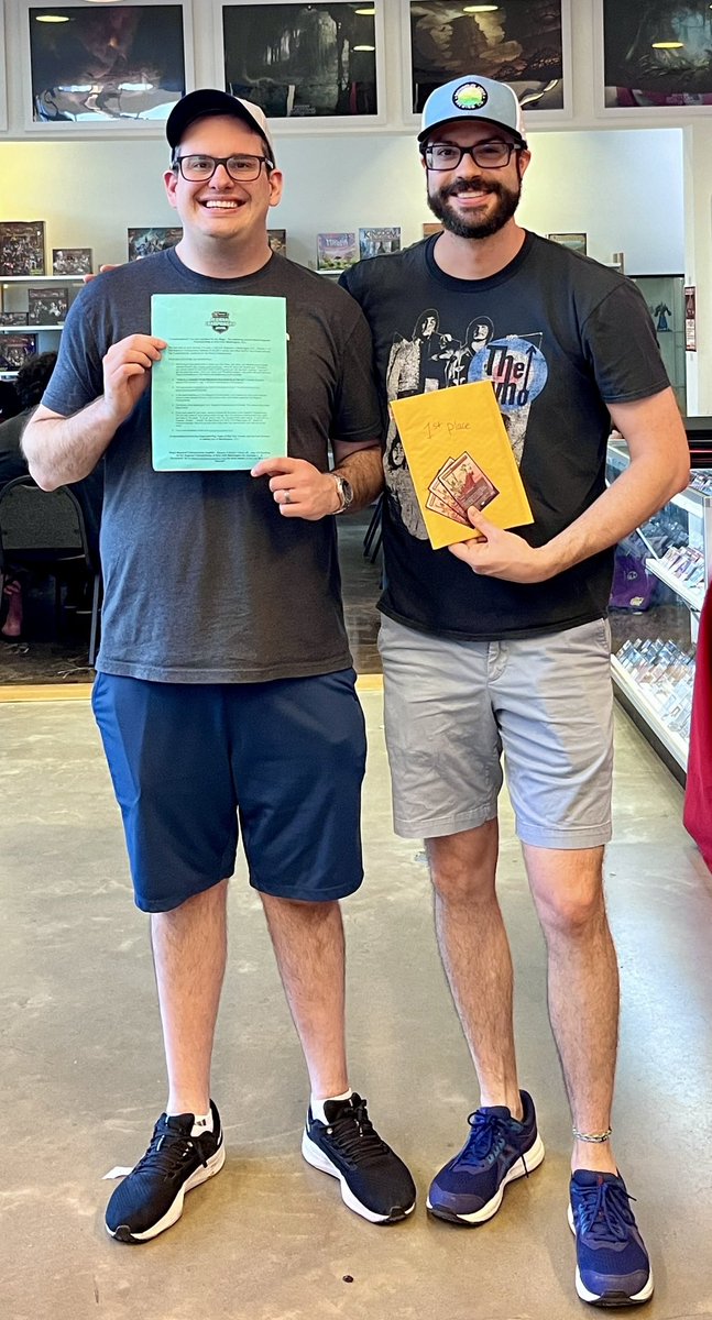 big congrats to our RCQ champs this past weekend, Steve and Alan!!

don’t miss your next opportunity for sweet promos, cash prizes, and a Regional Championship invite on June 23rd! 💵🏆