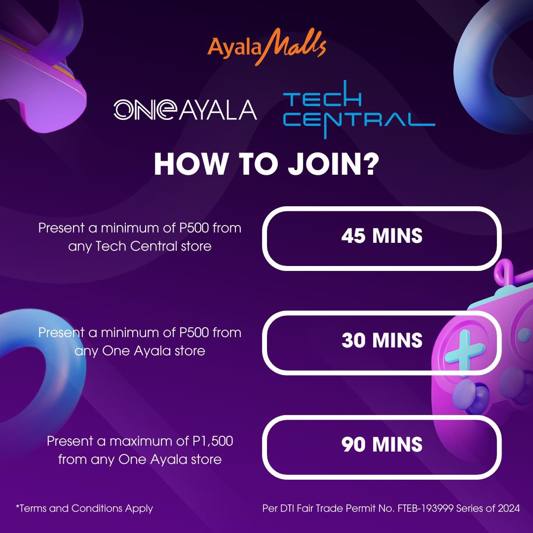 oneayala_'s tweet photo. Launching this May 27 at Level 4! Special thanks to our brand partners, Abenson and DataBlitz! 🕹️
📍 #1 Ayala Avenue cor. EDSA, Ayala Center, Makati
🅿️ Parking entrance is at East St. / Ayala Avenue
🚗 Mall Drop off Entrance is along Ayala Avenue
#OneAyala #OneStopAdventure https://t.co/aNcBrFa3eu
