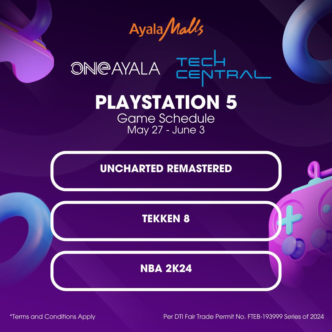 oneayala_'s tweet photo. Launching this May 27 at Level 4! Special thanks to our brand partners, Abenson and DataBlitz! 🕹️
📍 #1 Ayala Avenue cor. EDSA, Ayala Center, Makati
🅿️ Parking entrance is at East St. / Ayala Avenue
🚗 Mall Drop off Entrance is along Ayala Avenue
#OneAyala #OneStopAdventure https://t.co/aNcBrFa3eu
