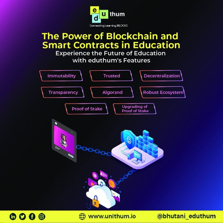 eduthum123's tweet image. Get Lifetime Subscription of #Eduthum 
Revolutionizes Education with Blockchain and Smart Contracts.

 #EdTechBreakthrough  #EmpoweringStudents #FutureEducation #DecentralizedLearning #TechRevolution #BlockchainInnovation #SmartContracts #DataSecurity #Transparency