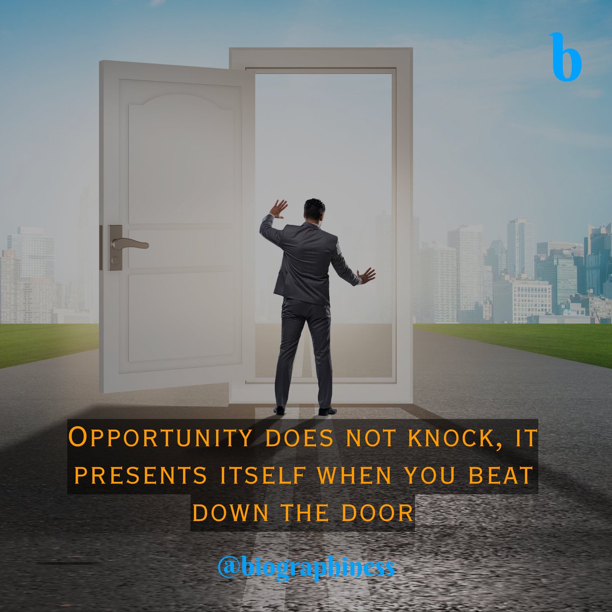 Opportunity doesn't just come knocking, you gotta go out and grab it!
What are you waiting for?
Follow👉 @biographiness

#Biographiness #Biograghines #Hustle #GoGetter #MakeItHappen #BreakDownBarriers #OpportunityAwaits #SeizeTheDay #Relentless #PersistencePaysOff #NeverSettle