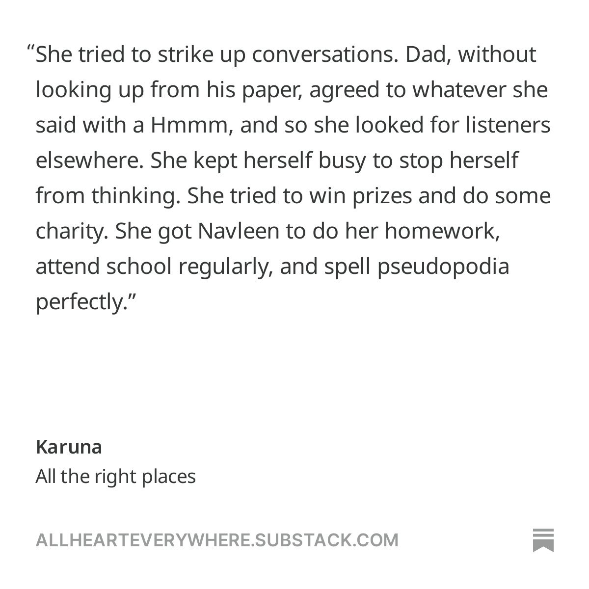 mahimavashisht's tweet photo. Some stories make me feel awed by the writers Humaning is unleashing on the world. This is one such story from a student, who has me crying in a cafe with her very first Substack post. Please subscribe to her newsletter, I am sure you won’t be disappointed ❤️ https://t.co/n2RnkIfzFU