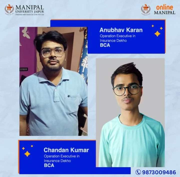 onlinemanipal From dedicated students to proud professionals, our Batch 2 learners have made us all proud by securing jobs even before graduation. Congratulations to our amazing learners on reaching this incredible milestone!
 #PlacementDrive #NewBeginnings #OnlineLearners