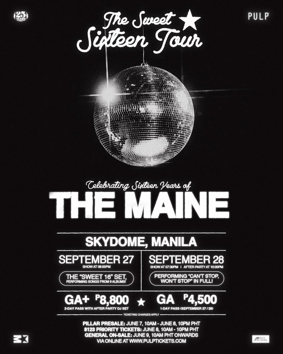 HappyTixPasabuy's tweet image. ~ TICKETING ASSISTANCE OPEN ~

We offer ONLINE ticket purchasing / pasabuy for CELEBRATING SIXTEEN YEARS OF THE MAINE THE SWEET SIXTEEN TOUR IN MANILA

FORM: docs.google.com/forms/d/e/1FAI…

✅ Presale / General Sale

wts tpa proxy service tickets lfb ph
#TheMaine #THEMAINEinMANILA2024