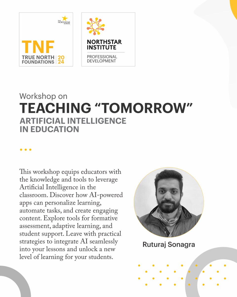 northstarindia's tweet photo. We are happy to share the workshop line up offered by Northstar Institute. Deep dive in to topics and concepts that make Northstar educators leaders in their field.

#EducatorEmpowerment #FutureProofLearning #professionaldevelopment #teaching #workshops #thenorthstarschool https://t.co/YnrDItnnNZ