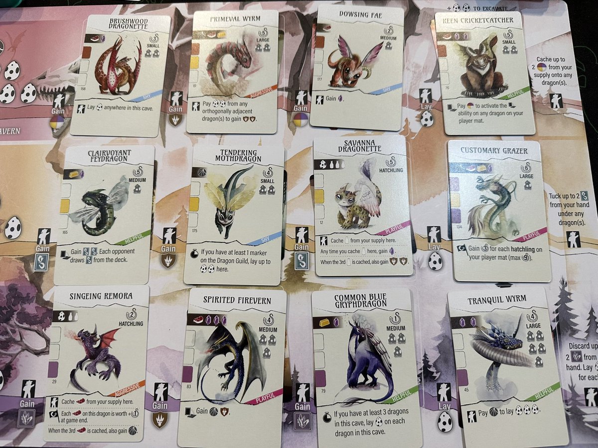 neverenoughguac's tweet image. Finally broke the 120VP mark at Wyrmspan. That top left corner allowed me to FLY around the Dragon Guild. I was swimming in resources all game. 

@stonemaiergames #wyrmspan